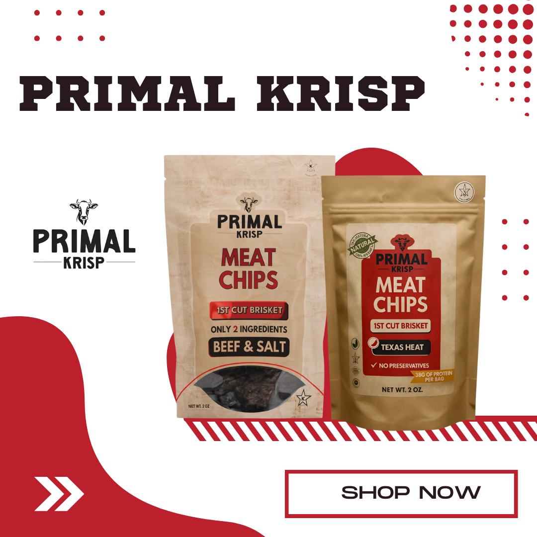 Infographic showing what kosher means with symbols for clean meats, preparation rules, and kosher-certified snacks by Primal Krisp.