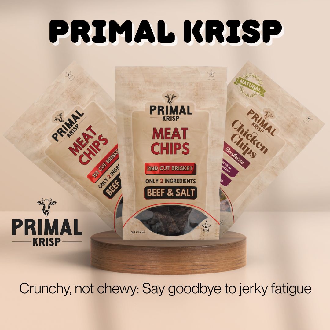 Seasoned high-protein meat chips in bowl