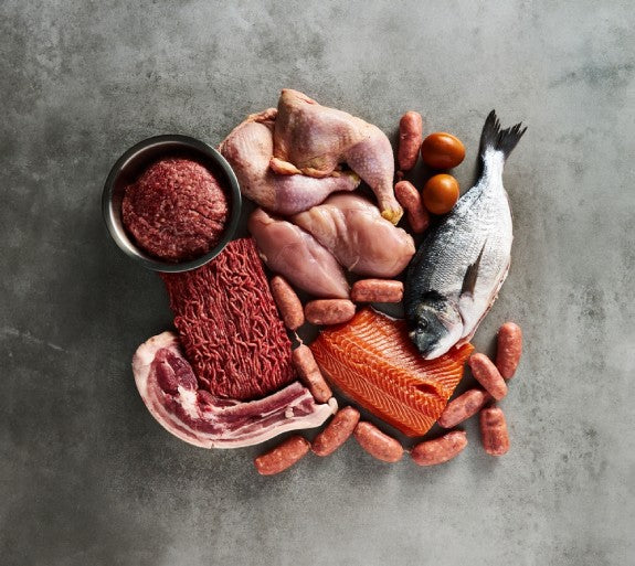 Raw animal meat products